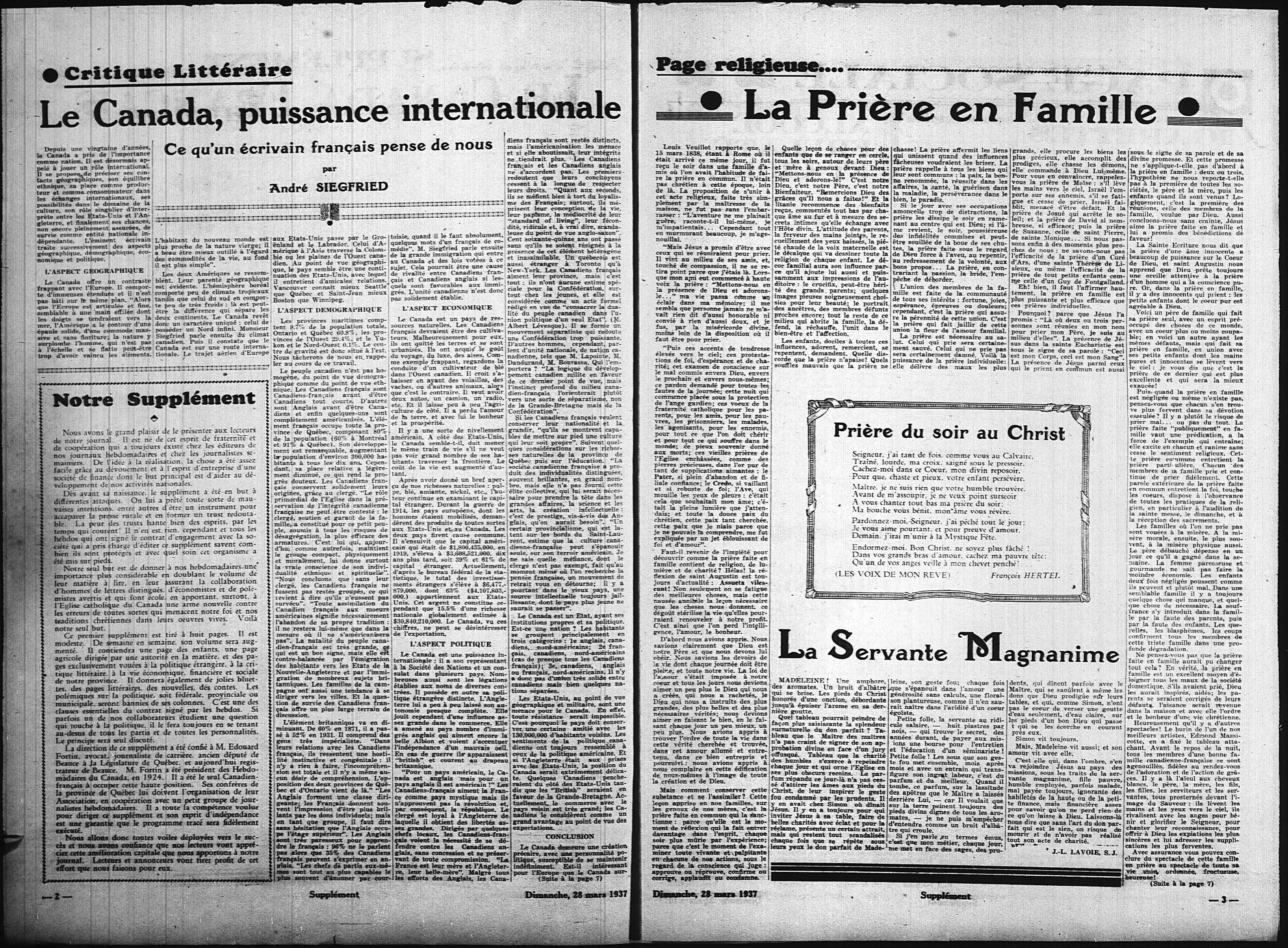 Quebec historical newspaper
