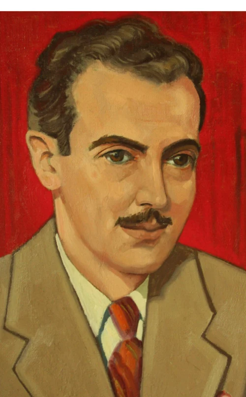 Painted portrait of Gabriel Drouin, who led the development of the Drouin Genealogical Institute