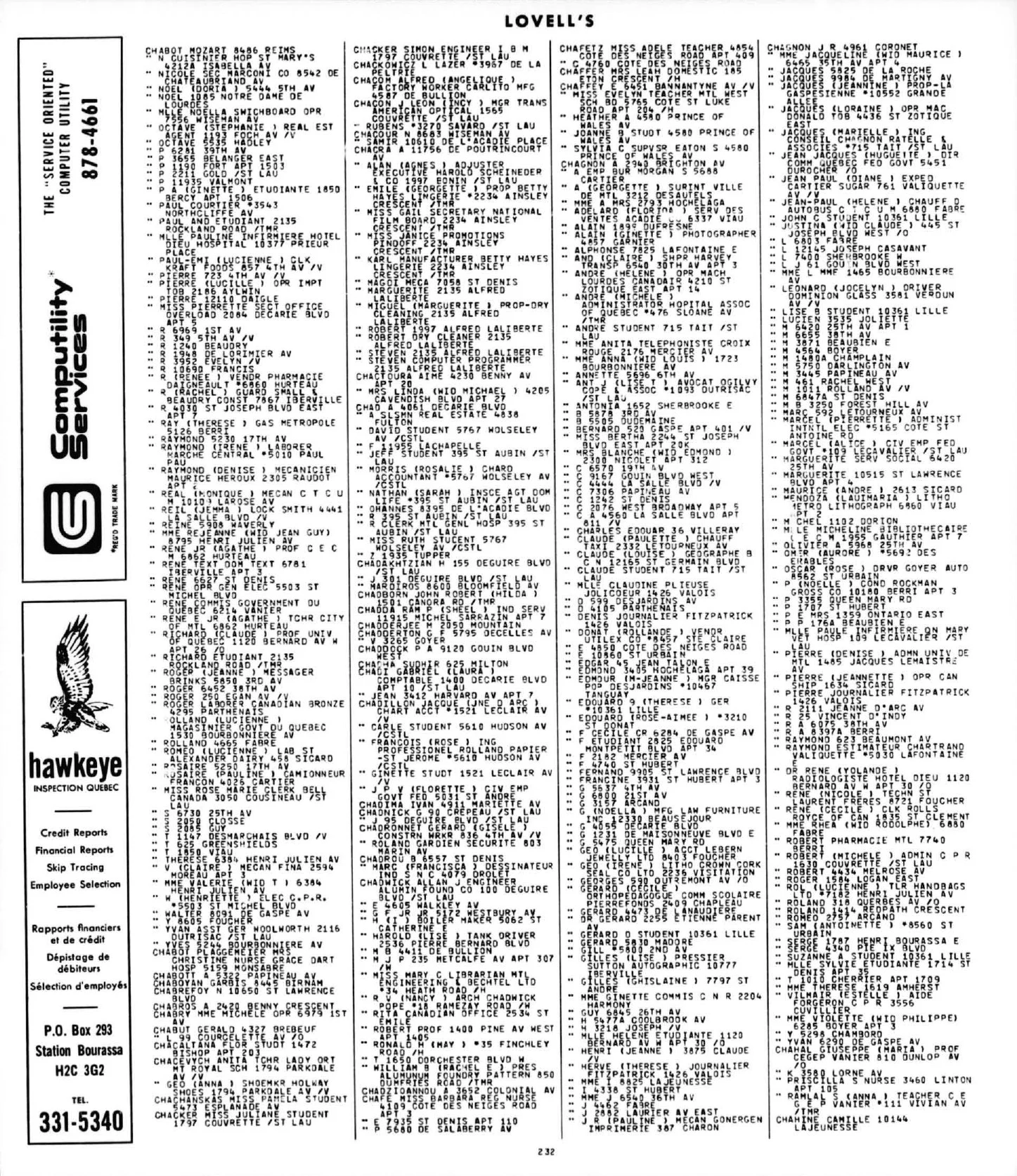 Montreal Lovell Directory