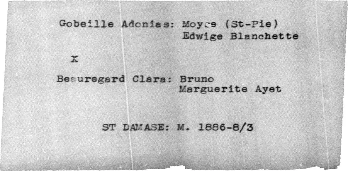 Antonin Loiselle collection marriage card for Saint-Damase in 1886