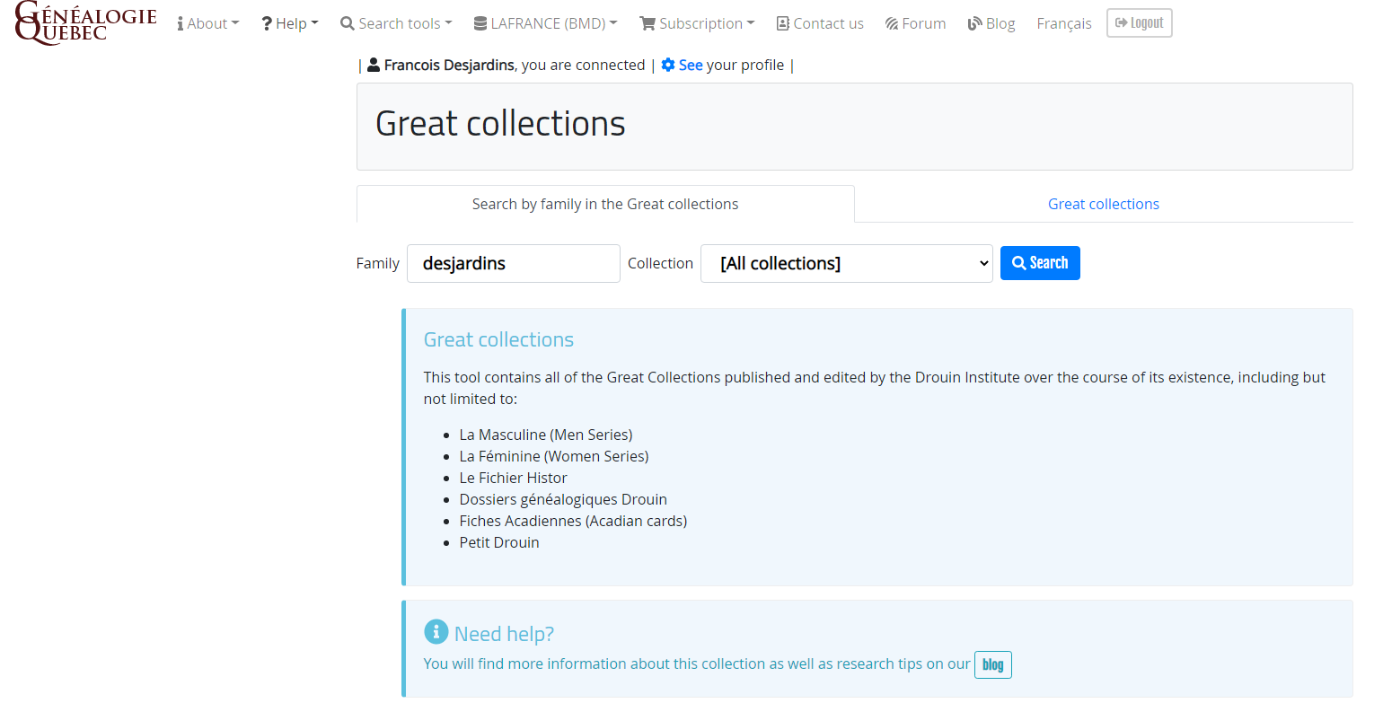 Drouin Great Collections search engine