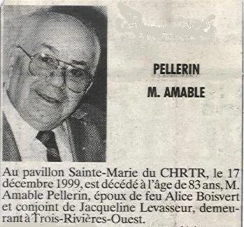 Newspaper obituary published in Quebec