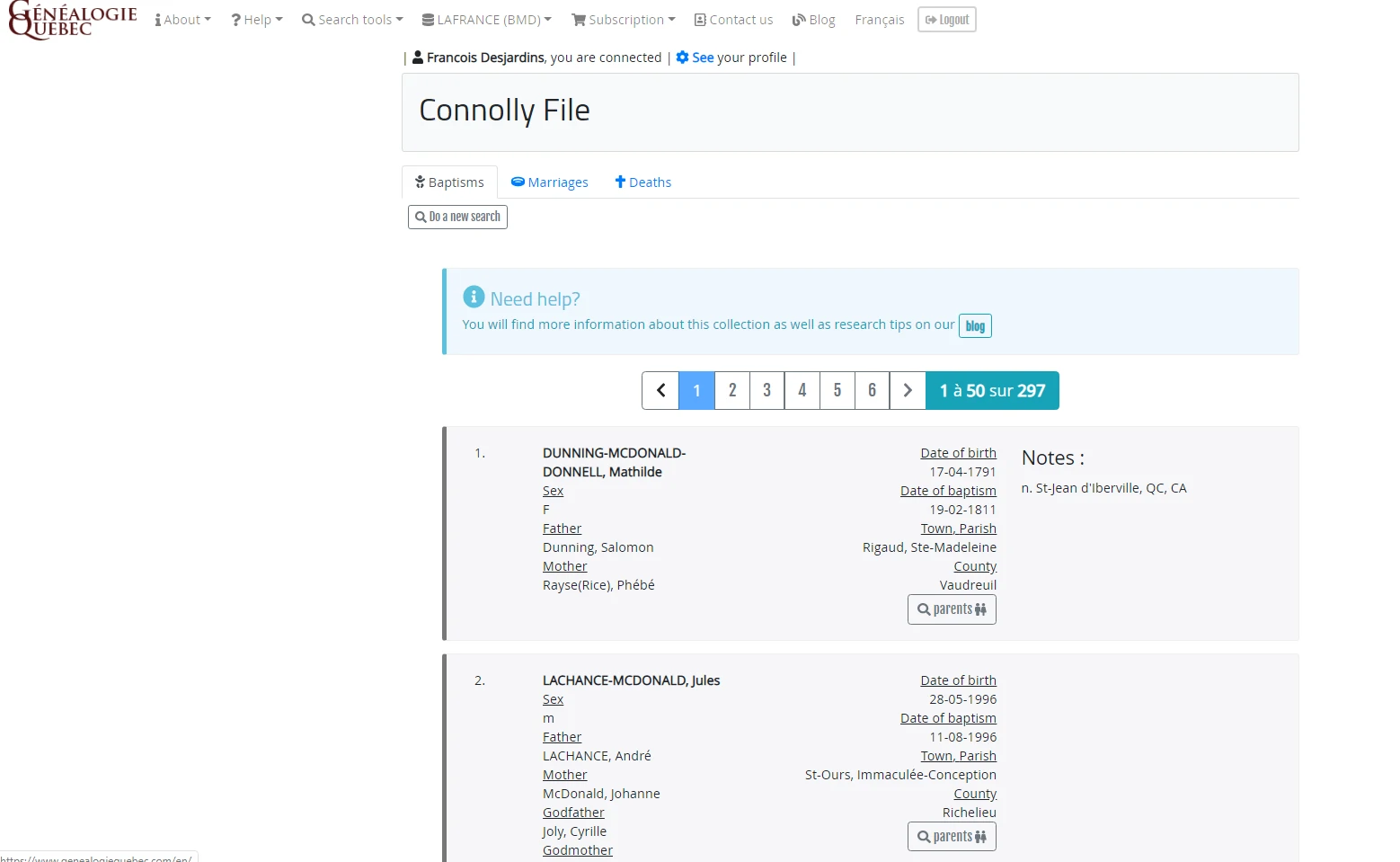 Connolly File search results