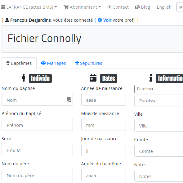 Engin de recherche du Fichier Connolly