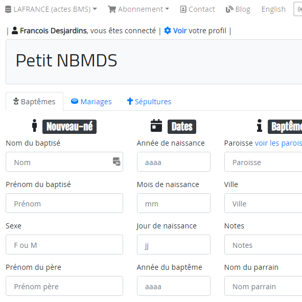 Engin de recherche du Petit NBMDS