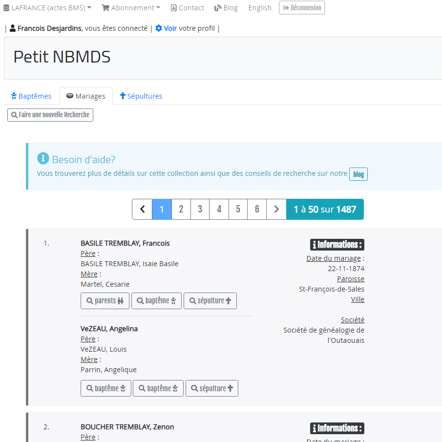 Résultats d’une recherche sur le Petit NBMDS