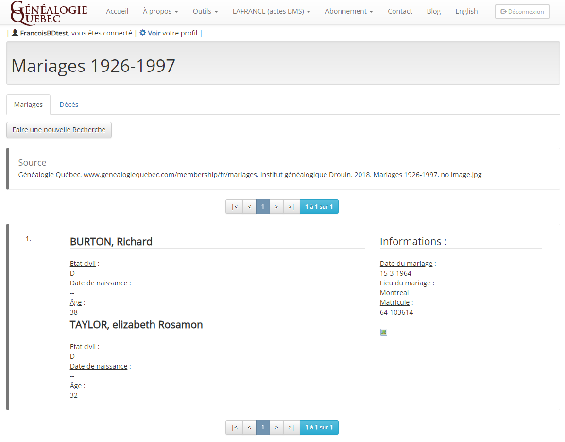 Mariages Et Deces 1926 1997 Genealogie Et Histoire Du Quebec