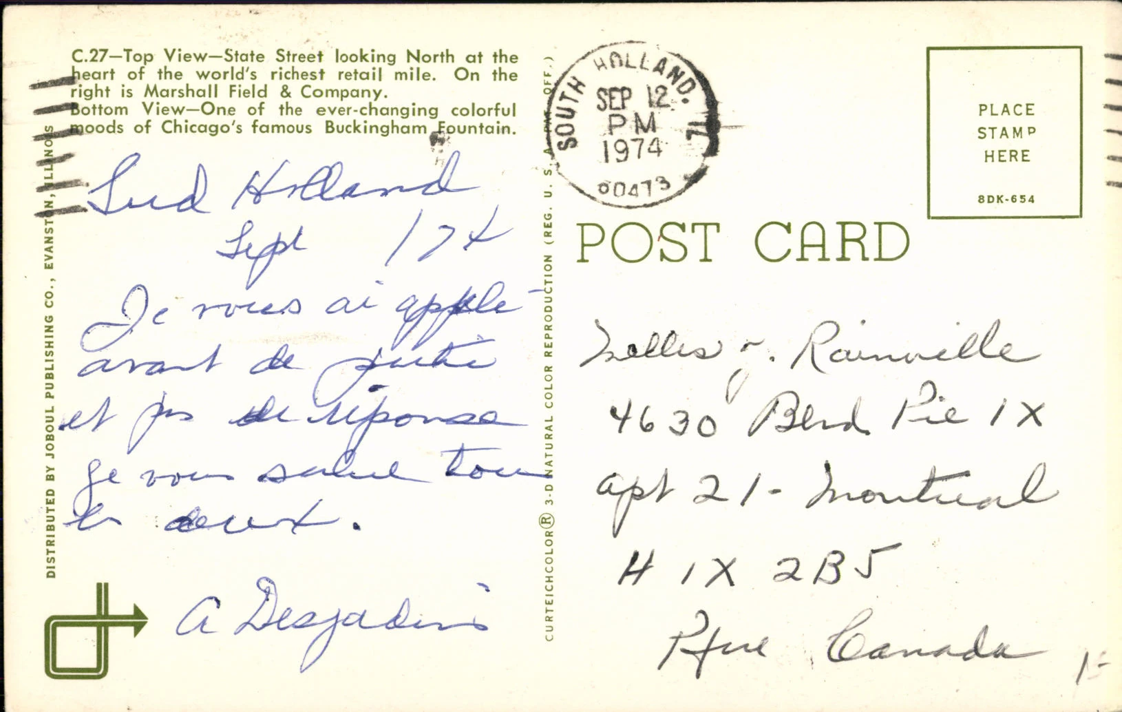 Historical postcard from Quebec